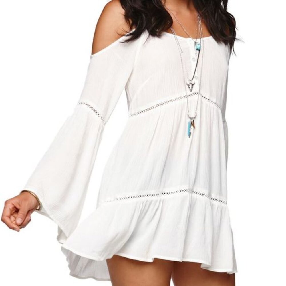 Kendall & Kylie Boho Cold Shoulder Tunic Dress (Size S)
